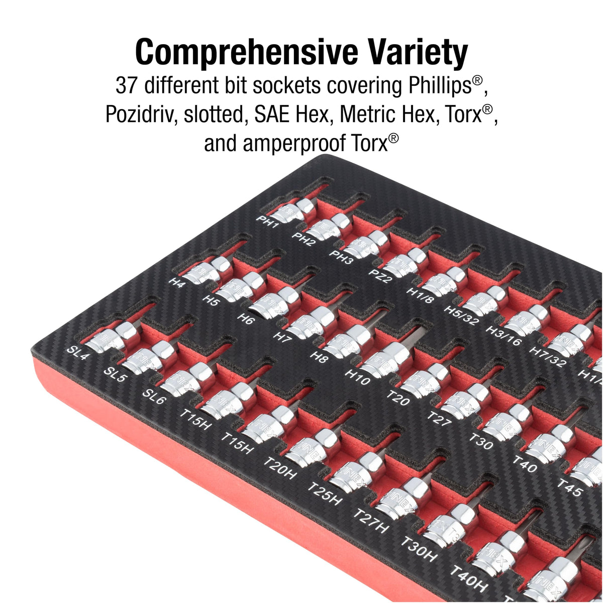 Sunex 9737 37 Pc. 3/8" Drive Bit Socket Set