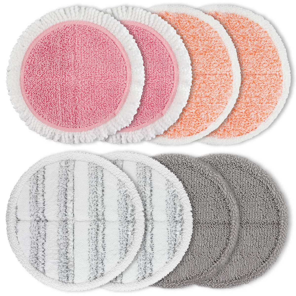 Spin Cordless Electric Mop Pads: 6.5/6.3/6 inch steam/Electric mop Pads Replacement for alfabot/teko/eous/vm6/devoac/kactor/redkey/gobot mop - Round Scrubber Pads for Floor Cleaning 8 Pack