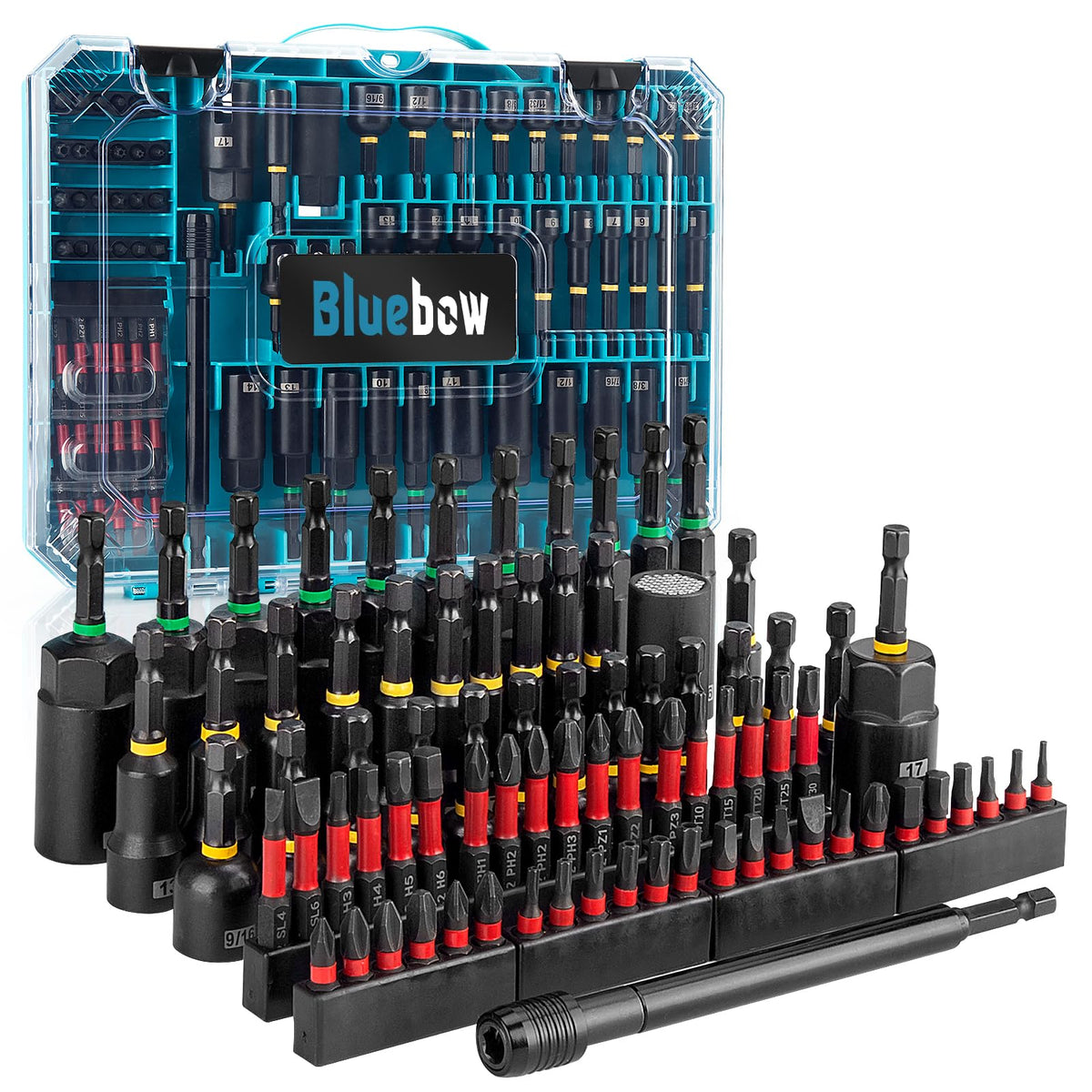 80PCS Magnetic Impact Nut Driver Set, Metric & SAE Socket Set, Storage Box