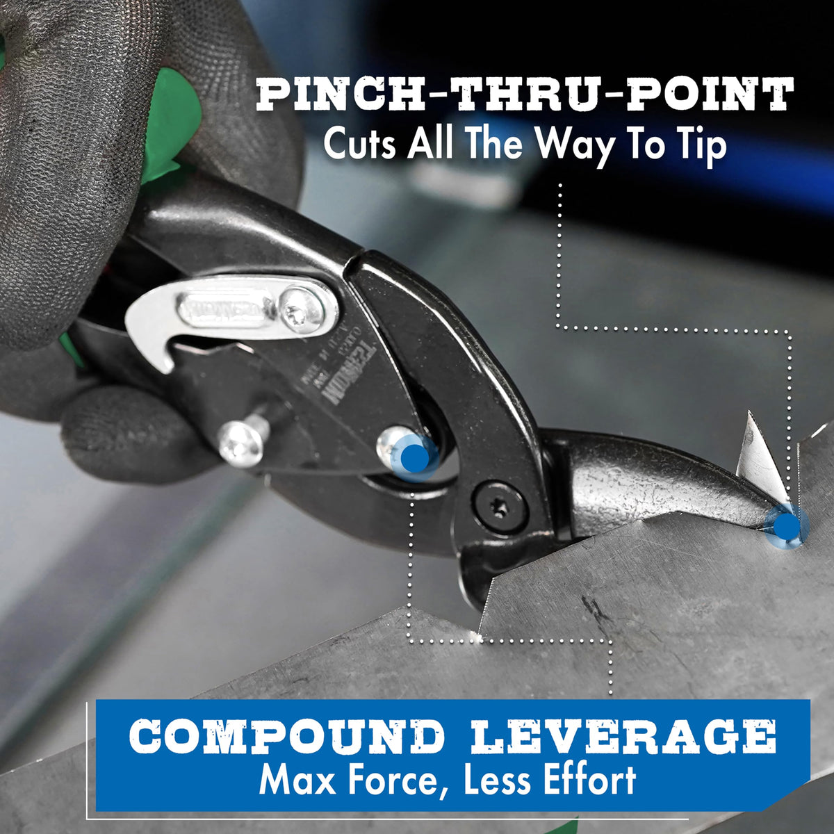 MIDWEST Blackout Aviation Snips, Right Cut Offset, Tin Snips