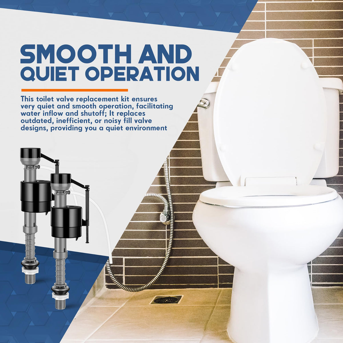 Lasnten 8 Pcs Toilet Fill Valve Toilet Replacement Kit, Black