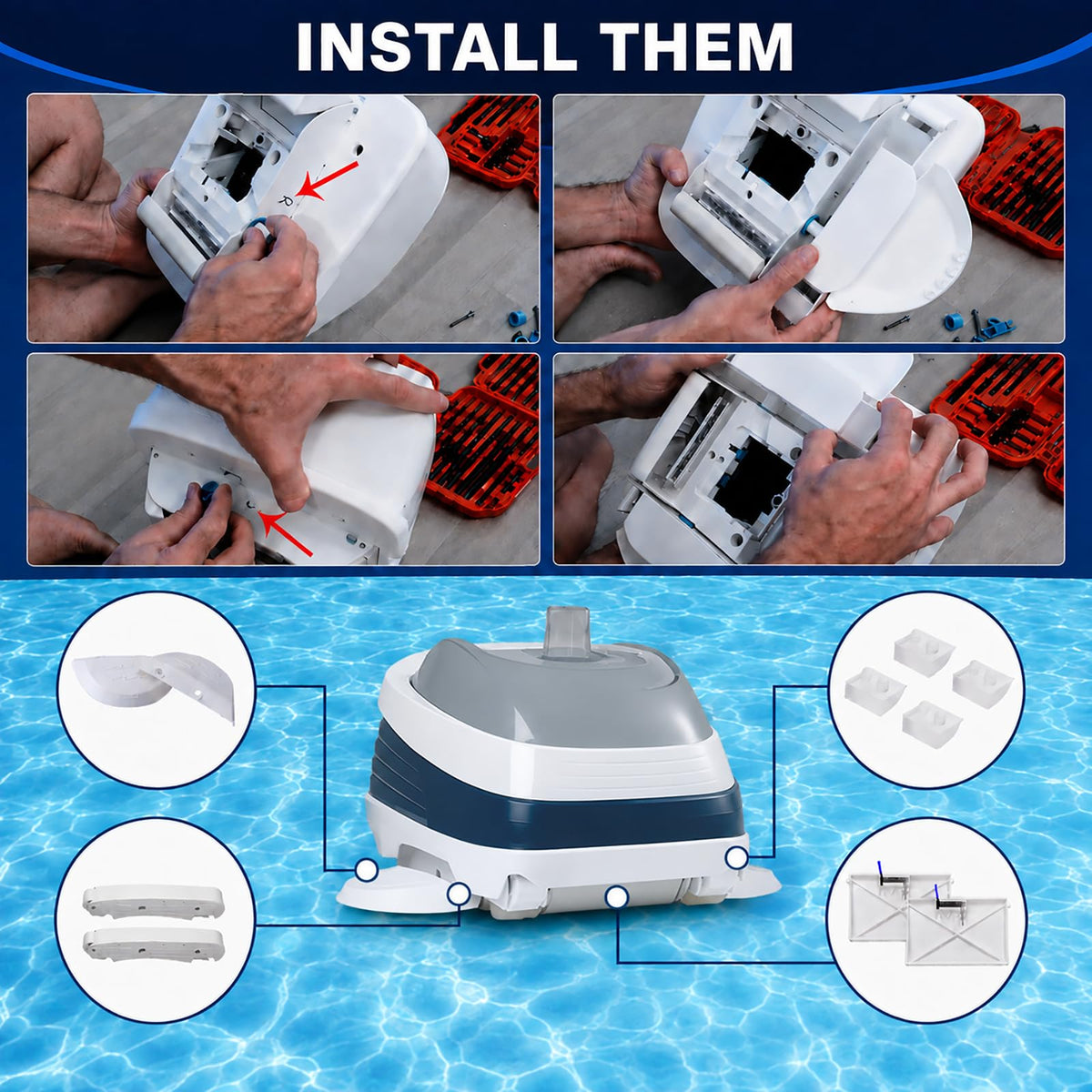 AXV417WHP Pool Cleaner Repair Kit Compatible with Hayward Navigator Vac