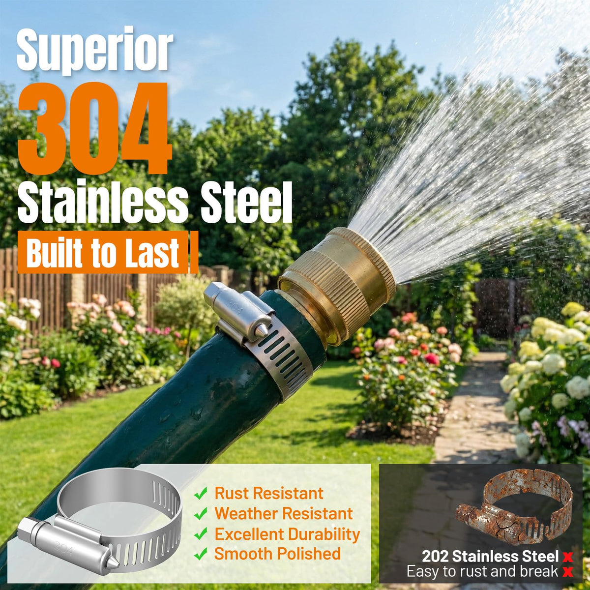 Housolution 250 PCS Pipe Clamps from 1/4" to 2.5" (6-63mm) with Clamp Tool