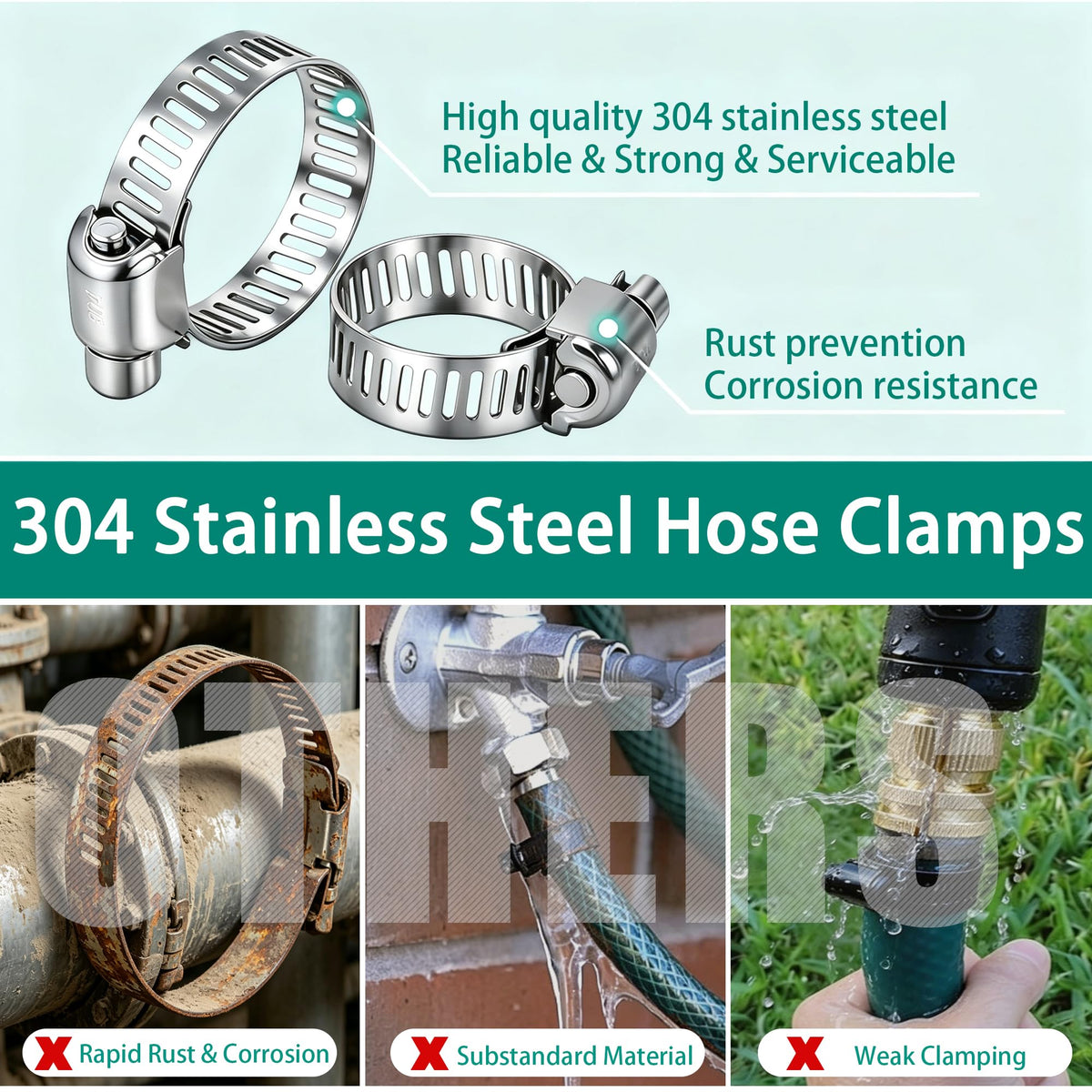 Dianrui 222 PCS Hose Clamp Assortment 1/4"-2-3//4"(6-70mm) 304 Stainless Steel Hose Clamp Kit, Worm Gear Hose Clamps Heavy Duty for Plumbing/Tube/Automotive/Marine with Screwdrivers-10 Size