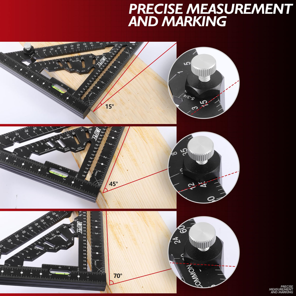 UNIPEC 7.5 inch Rafter Square with Level and Pivot