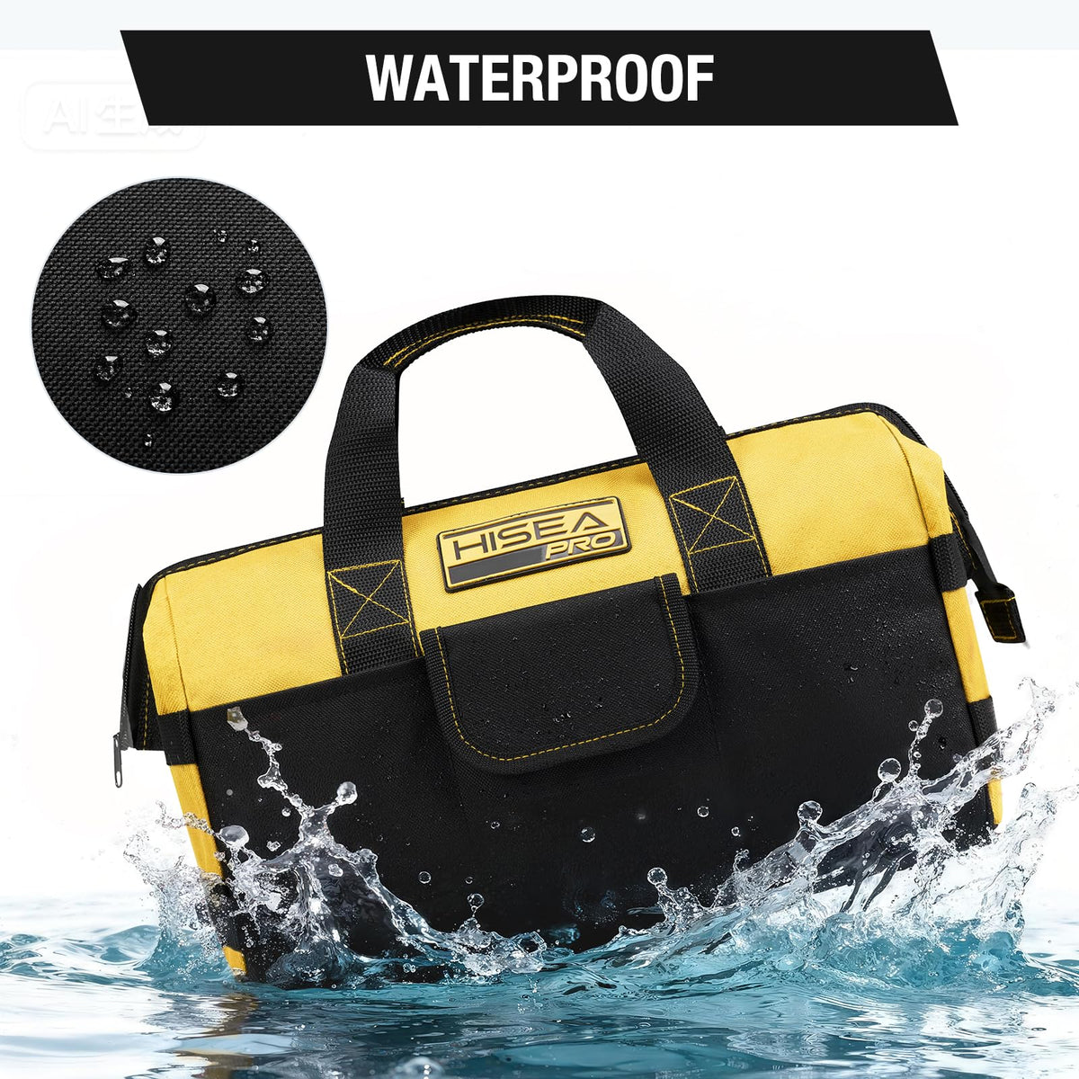 HISEA 3 Pack Heavy Duty Tool Bag, 16-Inch Waterproof Tools Organizer Tote