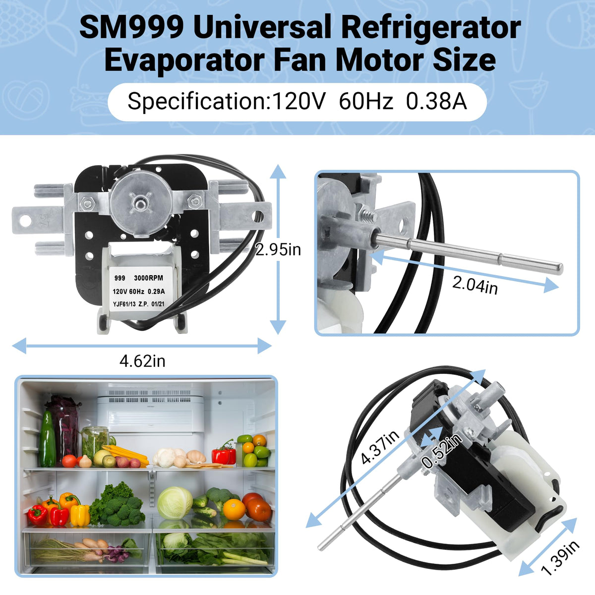 AMI PARTS SM999 Universal Refrigerator Evaporator 