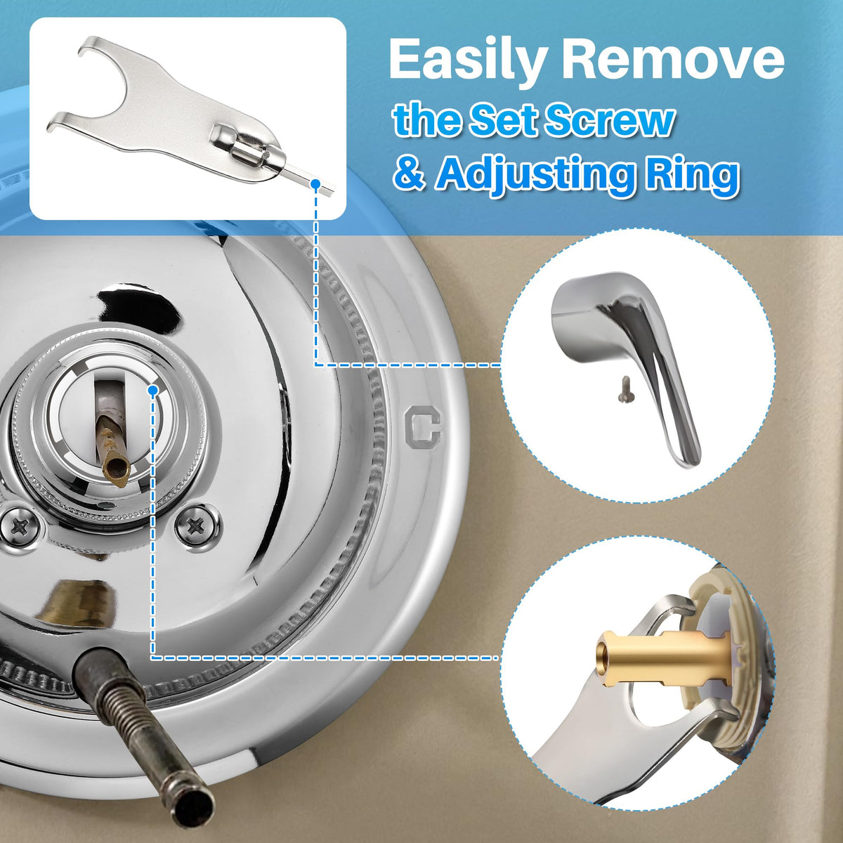 Valve Trim Repair Kit Compatible with Delta RP6046, Knob