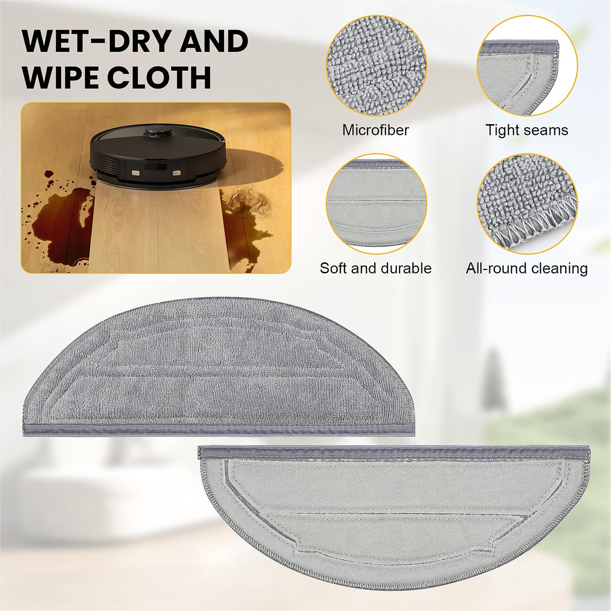 NIXOOT 26 Pcs Replacement Kit for Q10 S5+ Robot Vacuum, 2 Main Brush, 4 HEPA Filter, 6 Mop Pads, 6 Side Brush, 6 Dust Bag,1 Cleaning Brush and 1 Screwdriver