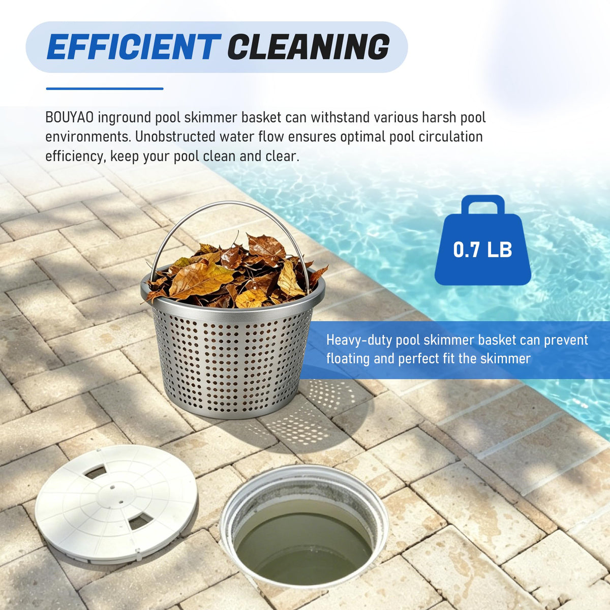 8" Inground Pool Skimmer Basket Replacement for Hayward SP1070, Pentair U-3