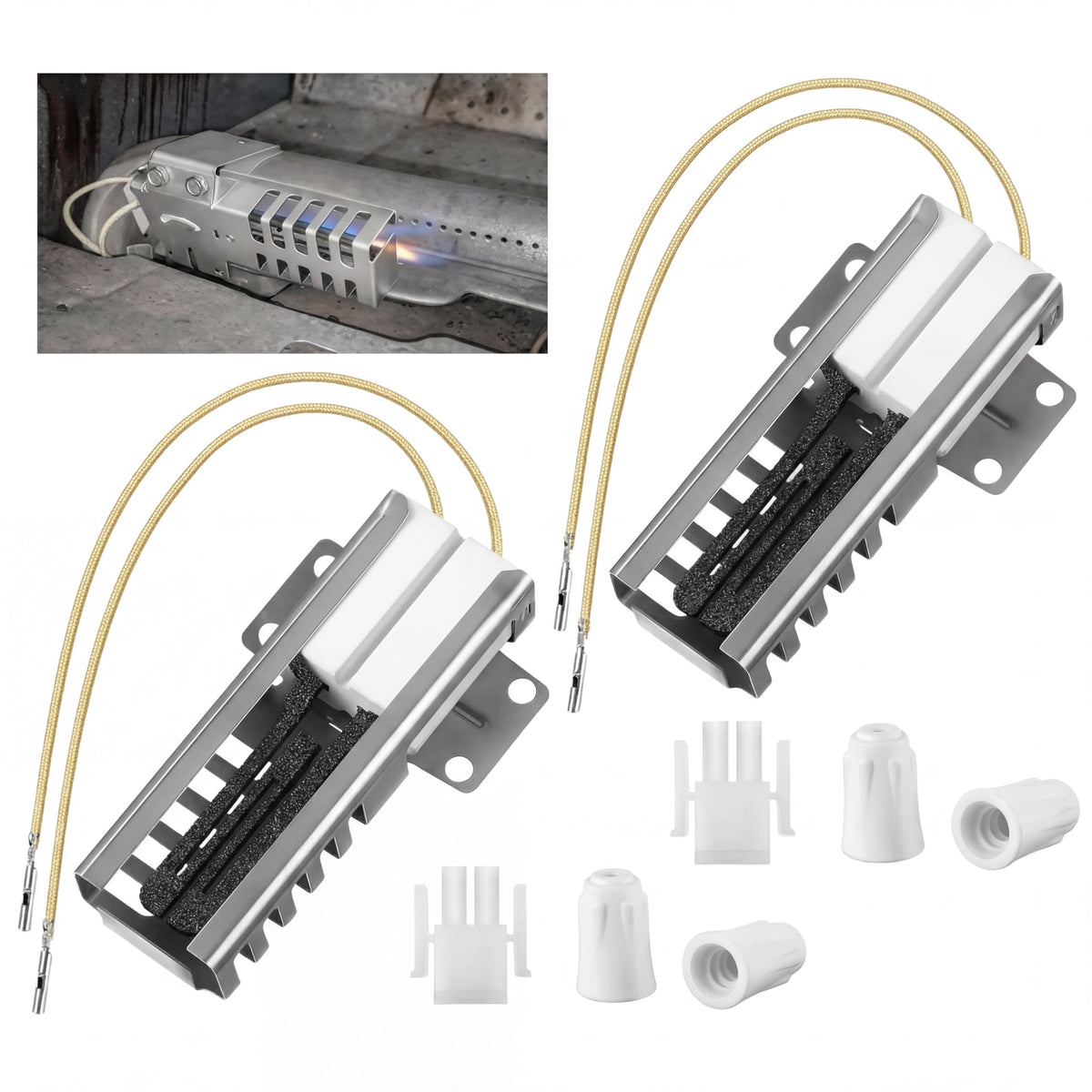 2 Pcs Gas Oven Igniter Compatible with WB13K21, IG9998, AP2020569 PS231280