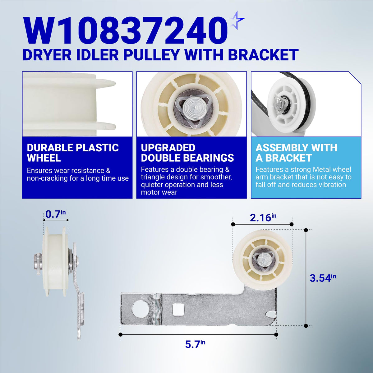 661570V 661570 & 279640 & W10837240 Dryer Drum Bel