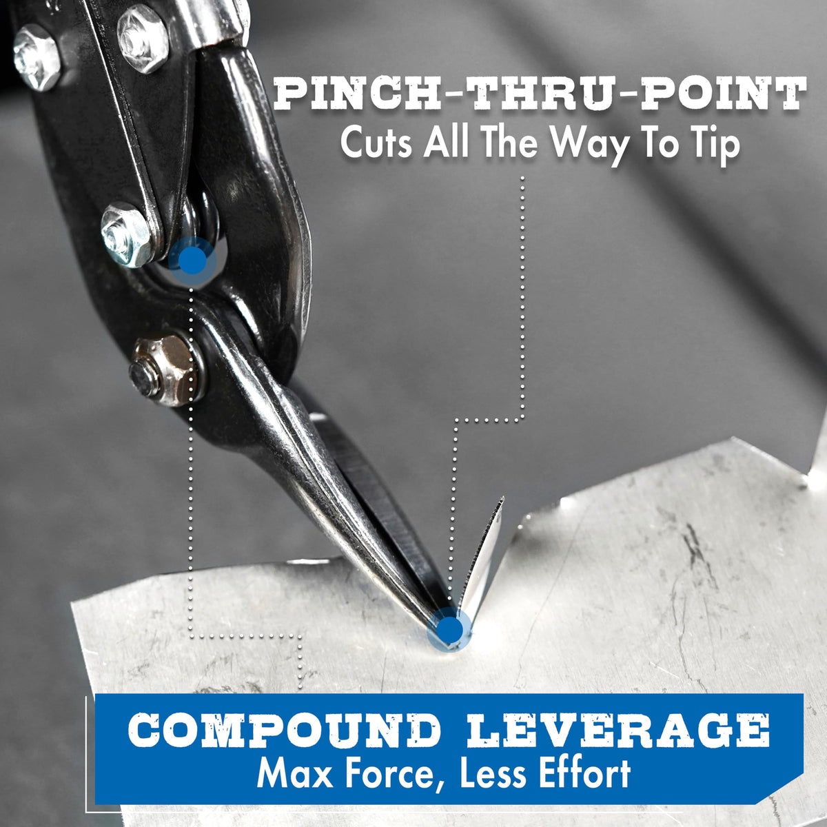 MIDWEST Blackout Power Cutter Long Cut, Straight Offset Snips - MWT-6516O