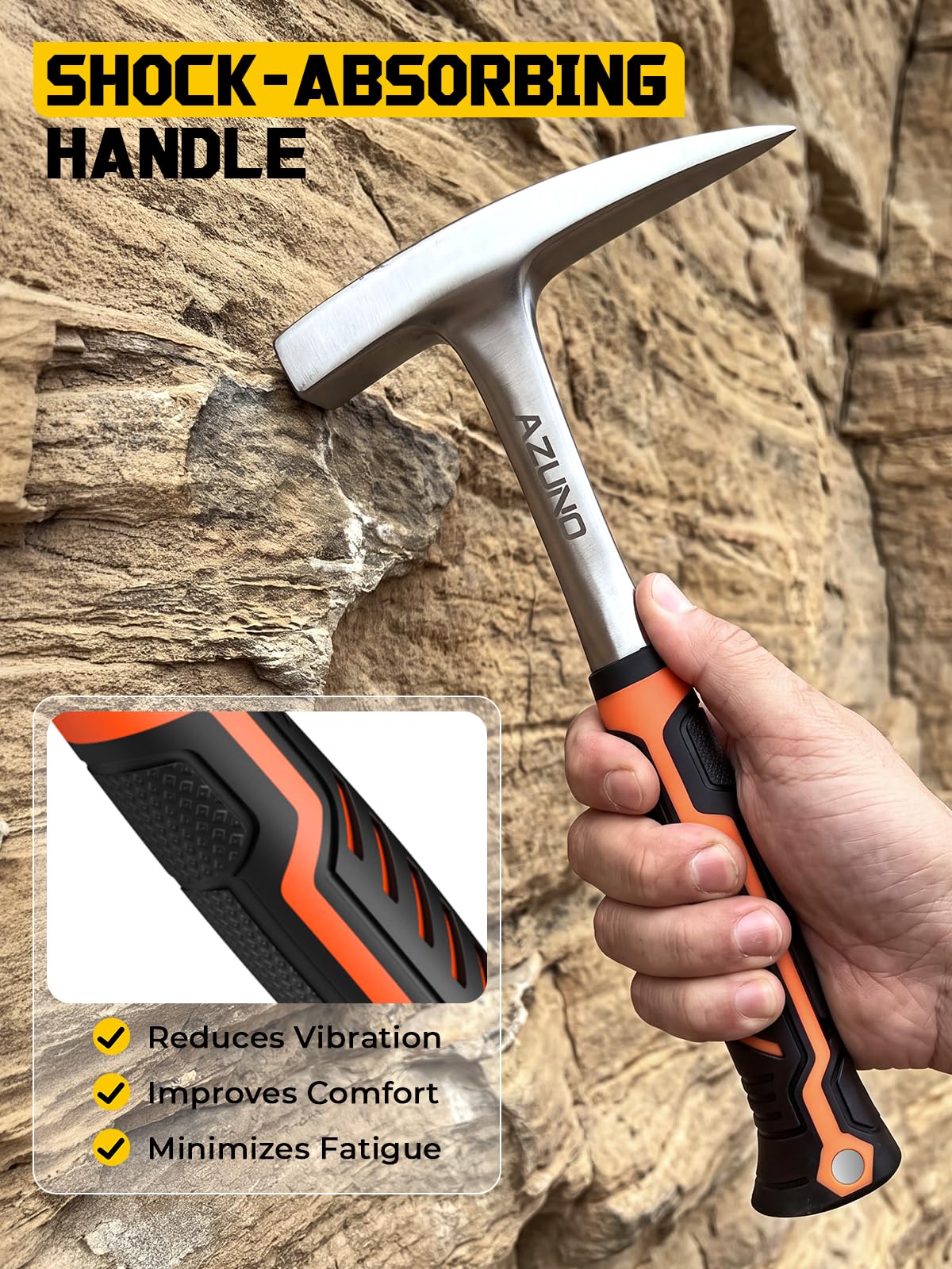 AZUNO 32 OZ Geology Rock Hammer Set, 2 Pack Forged Steel