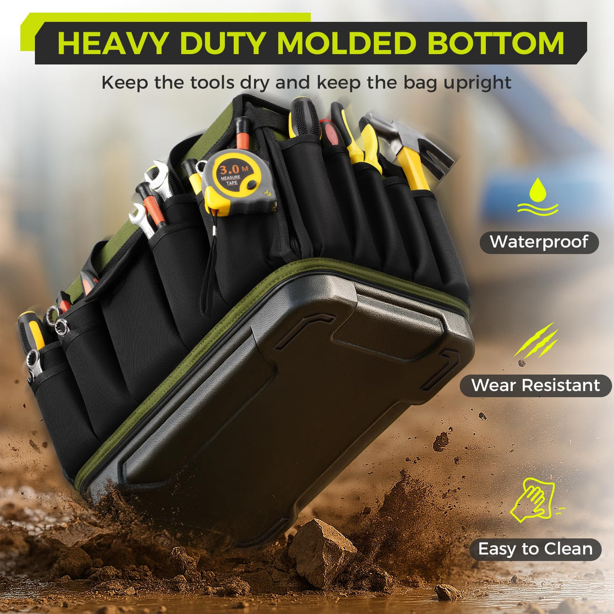 Heavy Duty Tool Bag 16-Inch, Tool Bags for men Toolbox Organizer Tote Gifts