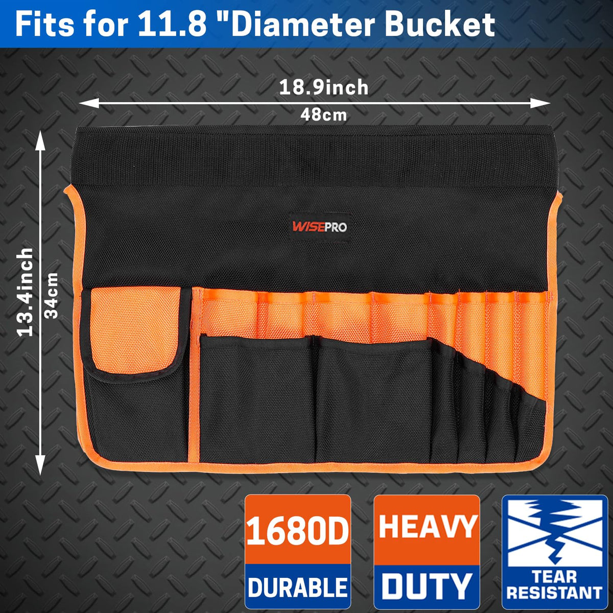 WISEPRO Bucket Tool Organizer with 30 Pockets Fits for 5 Gallon Bucket