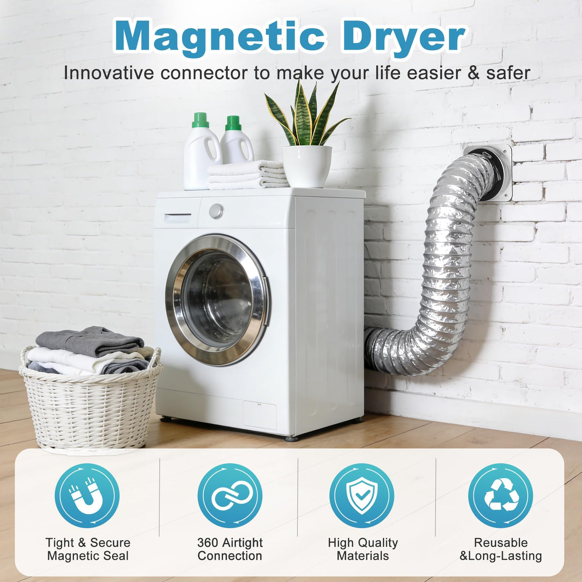 Magnetic Dryer Vent Connector Kit, 4-Inch Quick Co