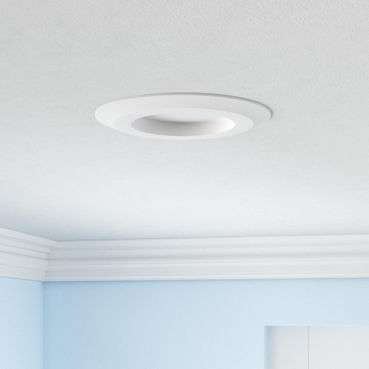Commercial Electric 5/6 in. Matte White Integrated LED Recessed Trim 5-Ways Color Changing with Switch