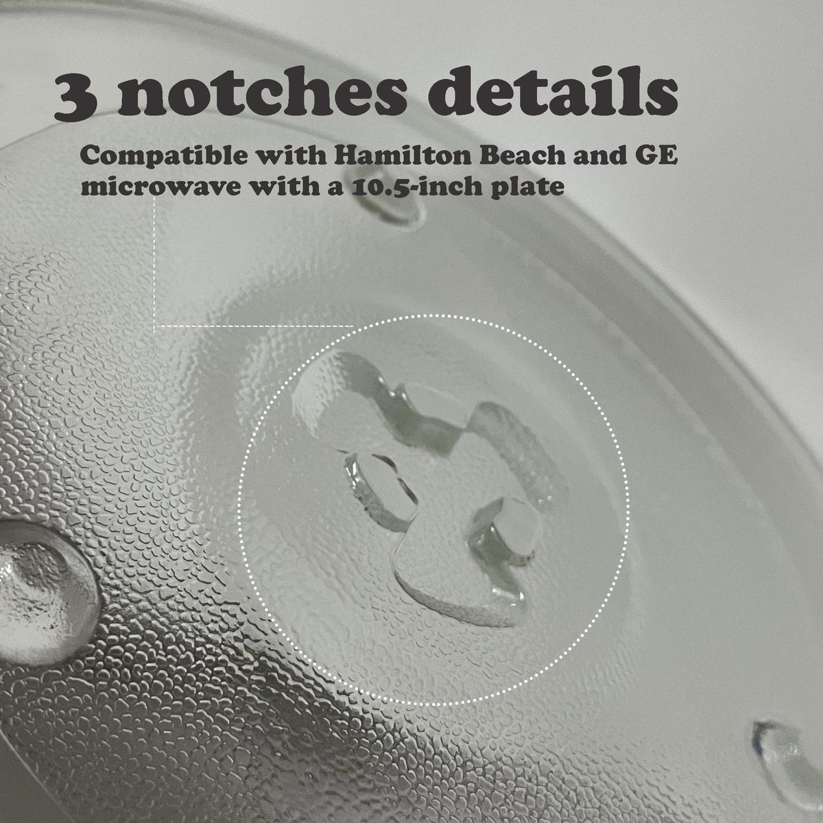10 1/2 Inches Replacement Microwave Glass Plate Compatible with Hamilton Beach 252100500497, HB-P90D23, Microwave Glass Turntable Compatible with GE, Sunbeam, Emerson P23, Replace Part #252100500497