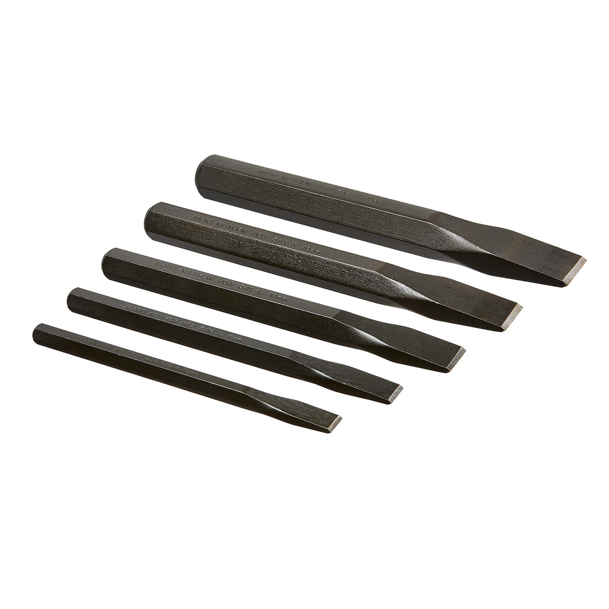 Mayhew Tools 61523 Cold Chisel Set, 5-Piece, Black Oxide Finish