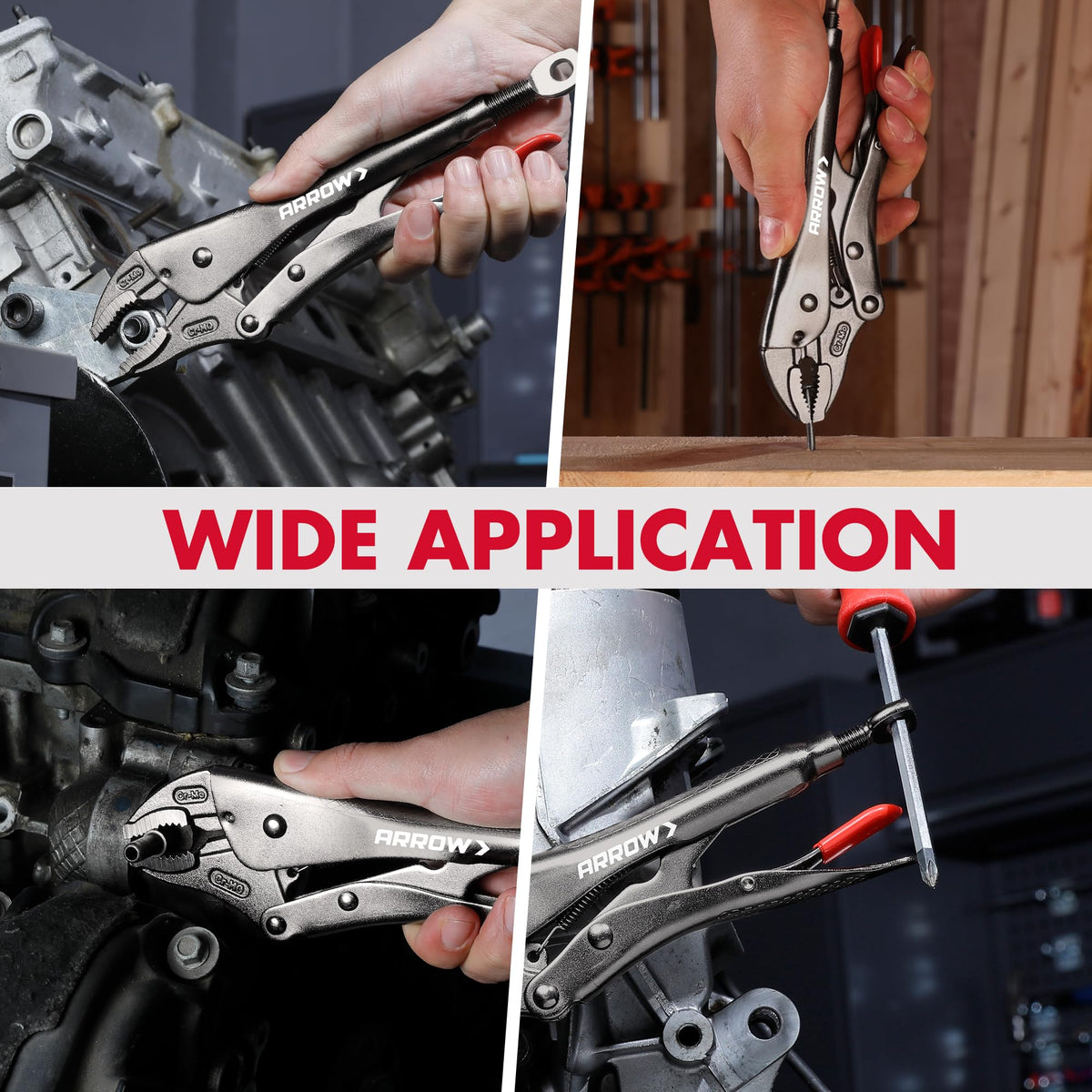 ARROW 2PCS Curved Jaw Locking Pliers Set 7" & 10"