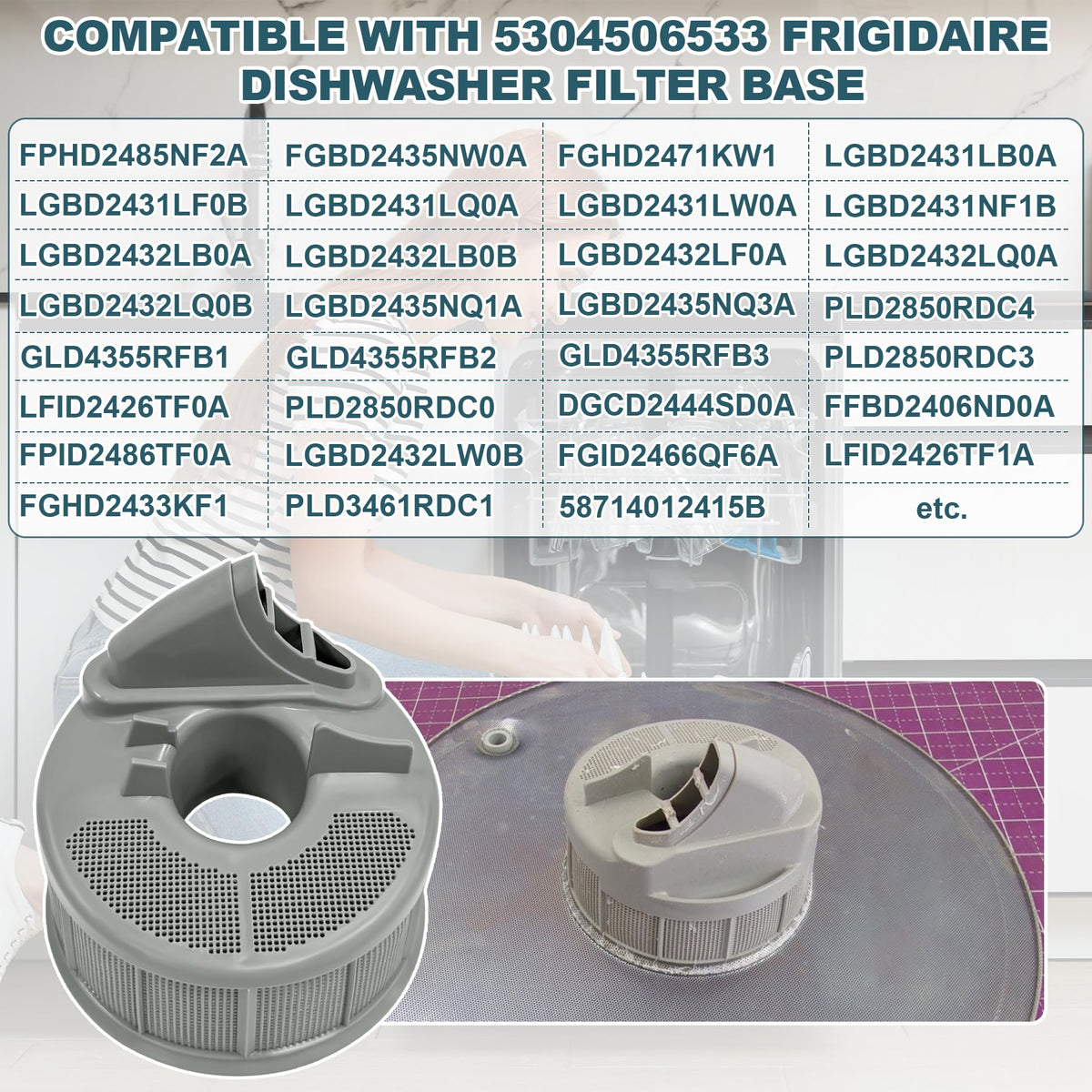 5304506533 Dishwasher Filter Base Compatible With Frigidaire Dishwasher