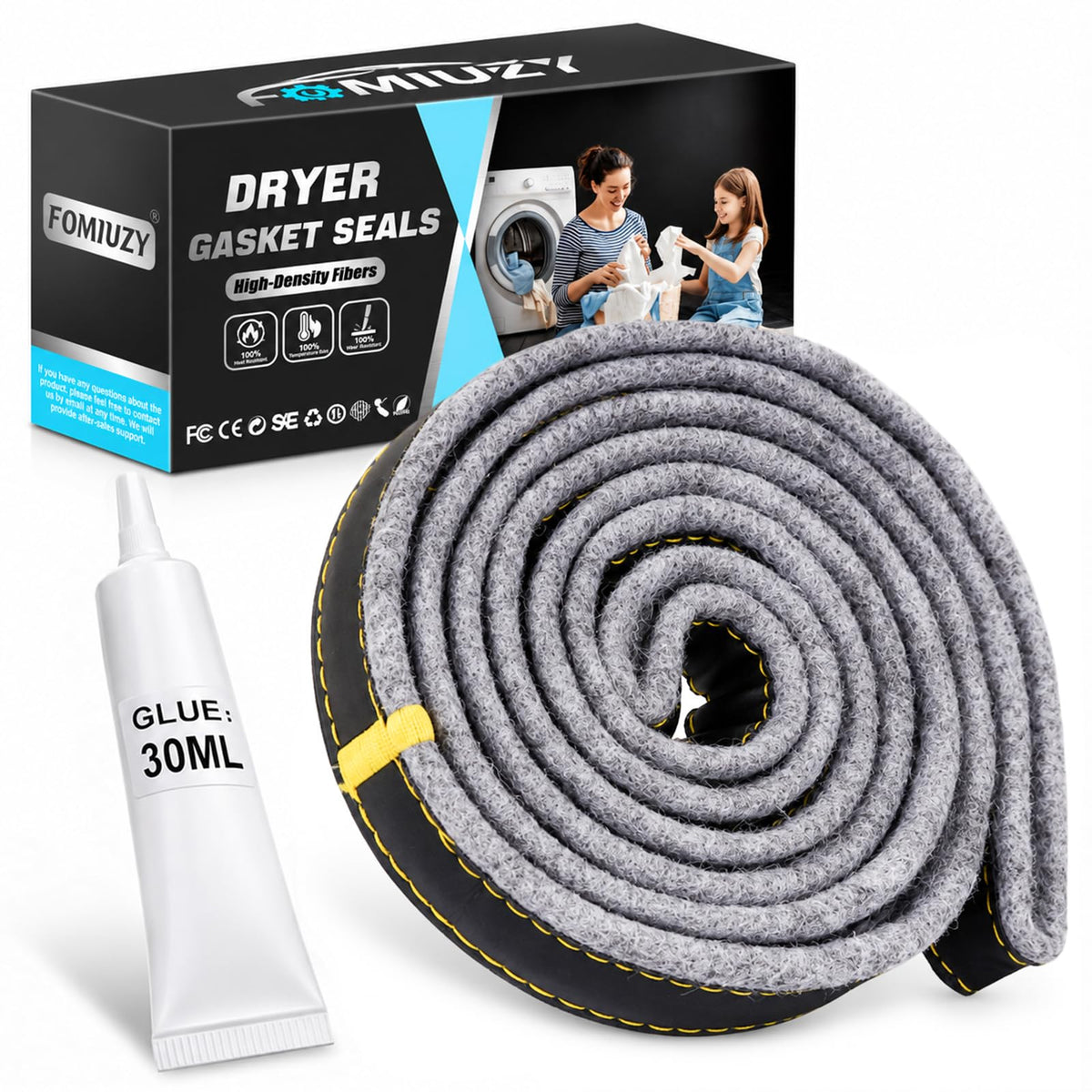 FOMIUZY Dryer Drum Felt Gasket Seal Repair Replacement Kit DC97-07618A Fit for Samsung DV42H5200EP/A3 DV50K8600EV/A3 DV52J8700GP/A2 DV50K7500EV/A3 DV45K7600EW/A3 DV48J7700EW/A2 DV45H6300EG/A3 & More
