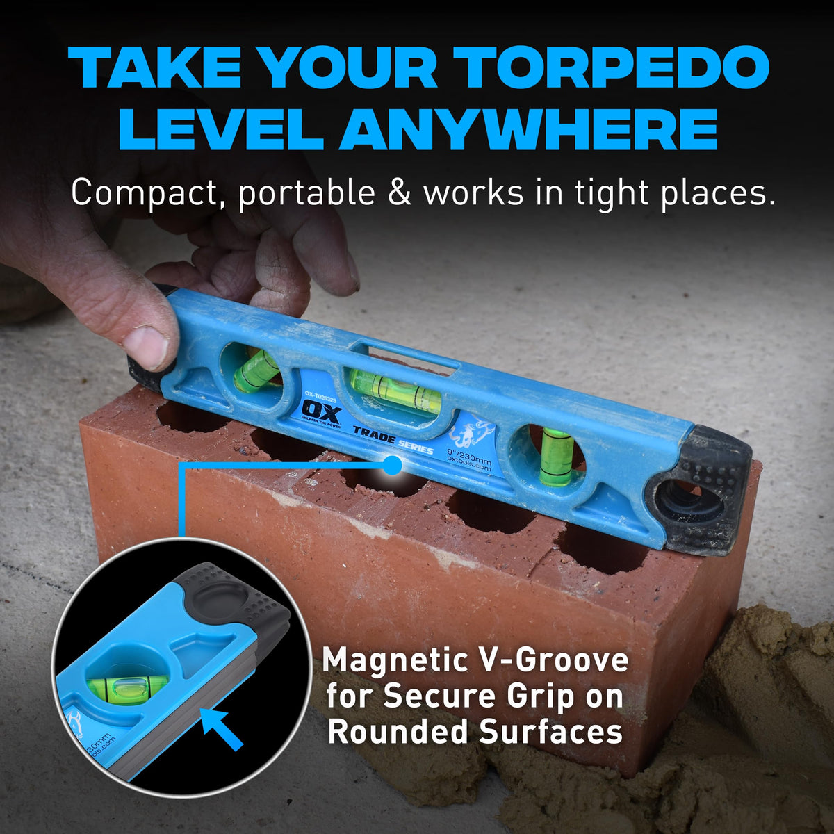 OX Level Set with Case - Includes 24" 48" 72" and Torpedo Level