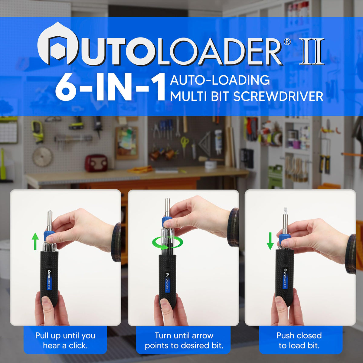 Autoloader Multi-Bit Magnetic Screwdriver with Auto-Loading Barrel