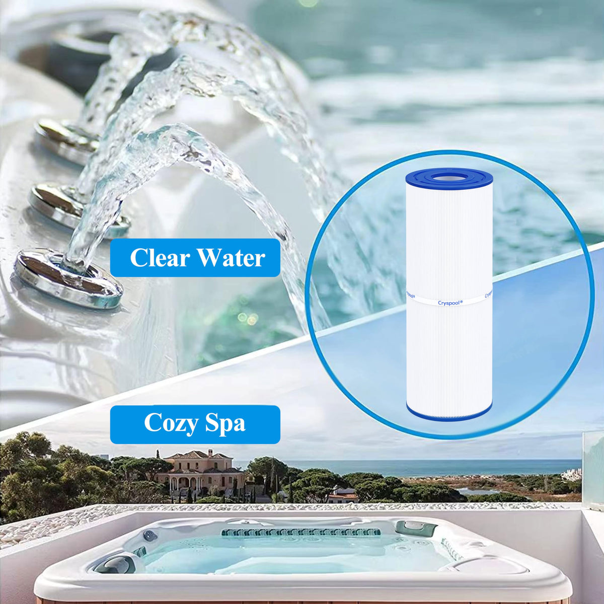 Cryspool 04075 Hot Tub Filter Replaces C-4950, PRB50-IN