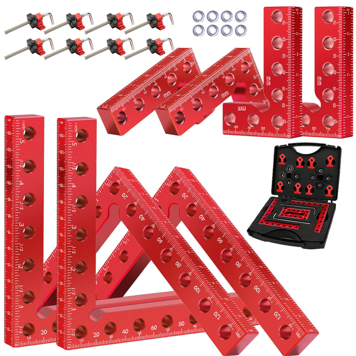 Maziloxe 8PCS 90° Corner Clamps for Woodworking, Aluminum Right Angle Kit