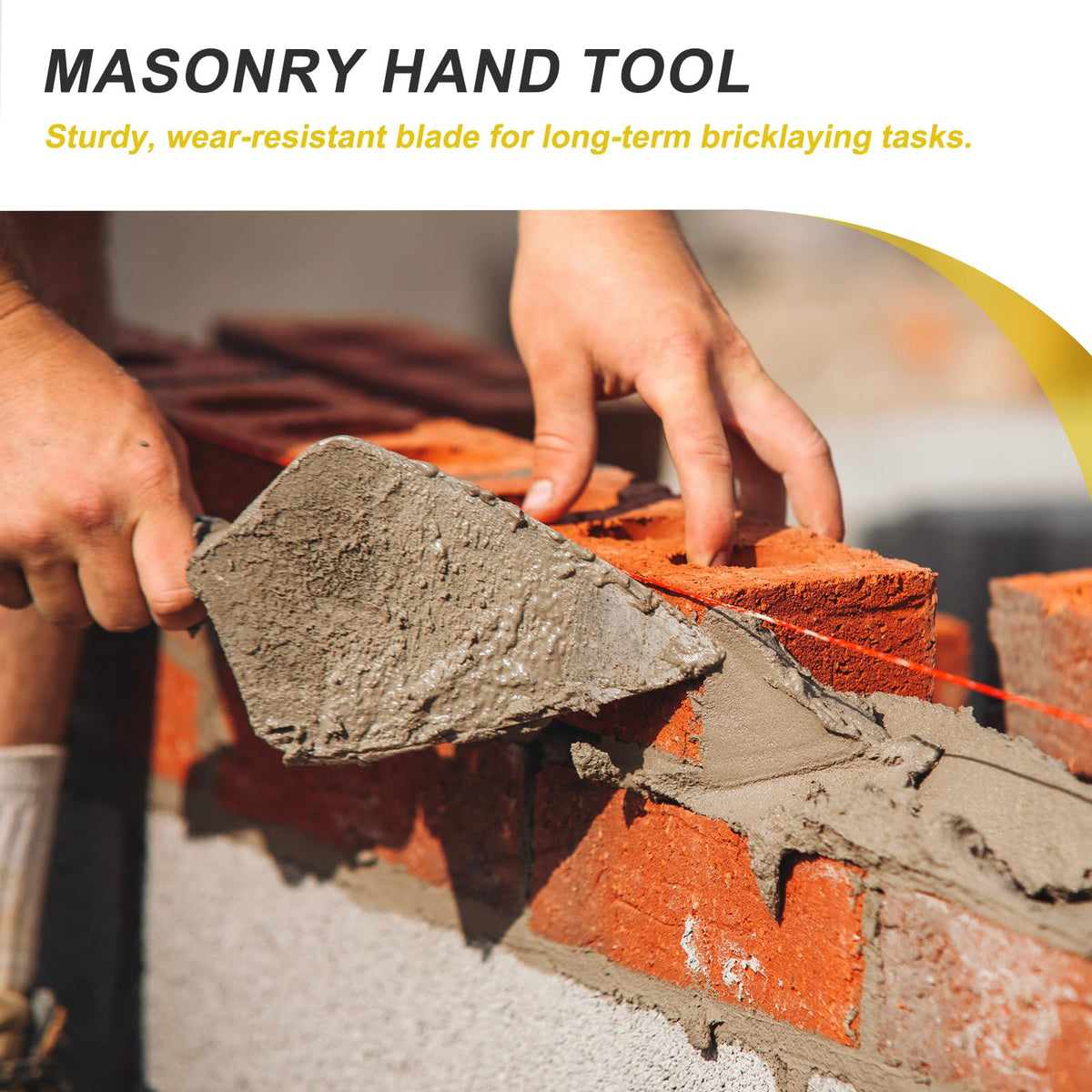 HARFINGTON Masonry Hand Tool 6.7"x2"/3" Carbon Steel 4.53" Wooden White