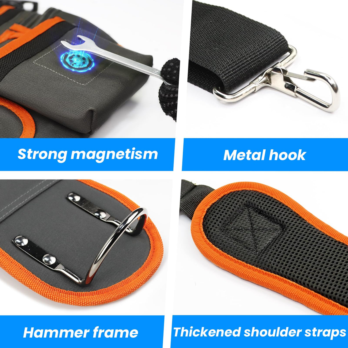 Tool Belt with Suspenders for Men, Professional Heavy Duty Tool Pouch