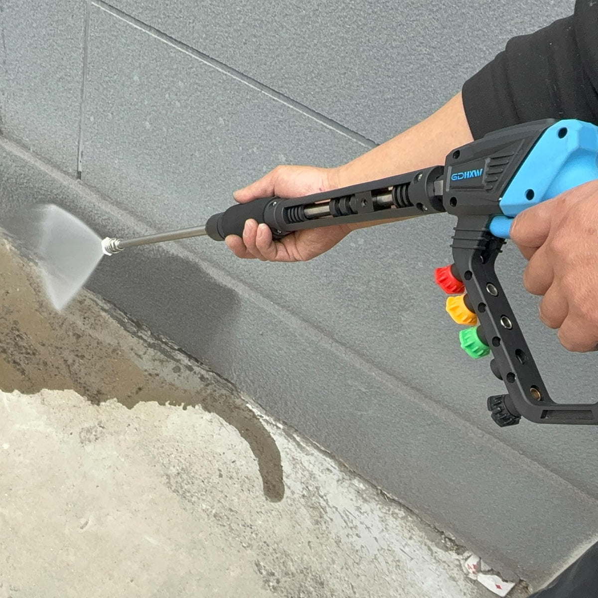 GDHXW Adjustable High Power Pressure Washer Gun with Swivel,with 2 Extension Wand 5 Nozzle10 O-Rings Thread Adapter 5000 PSI For Pressure Washer