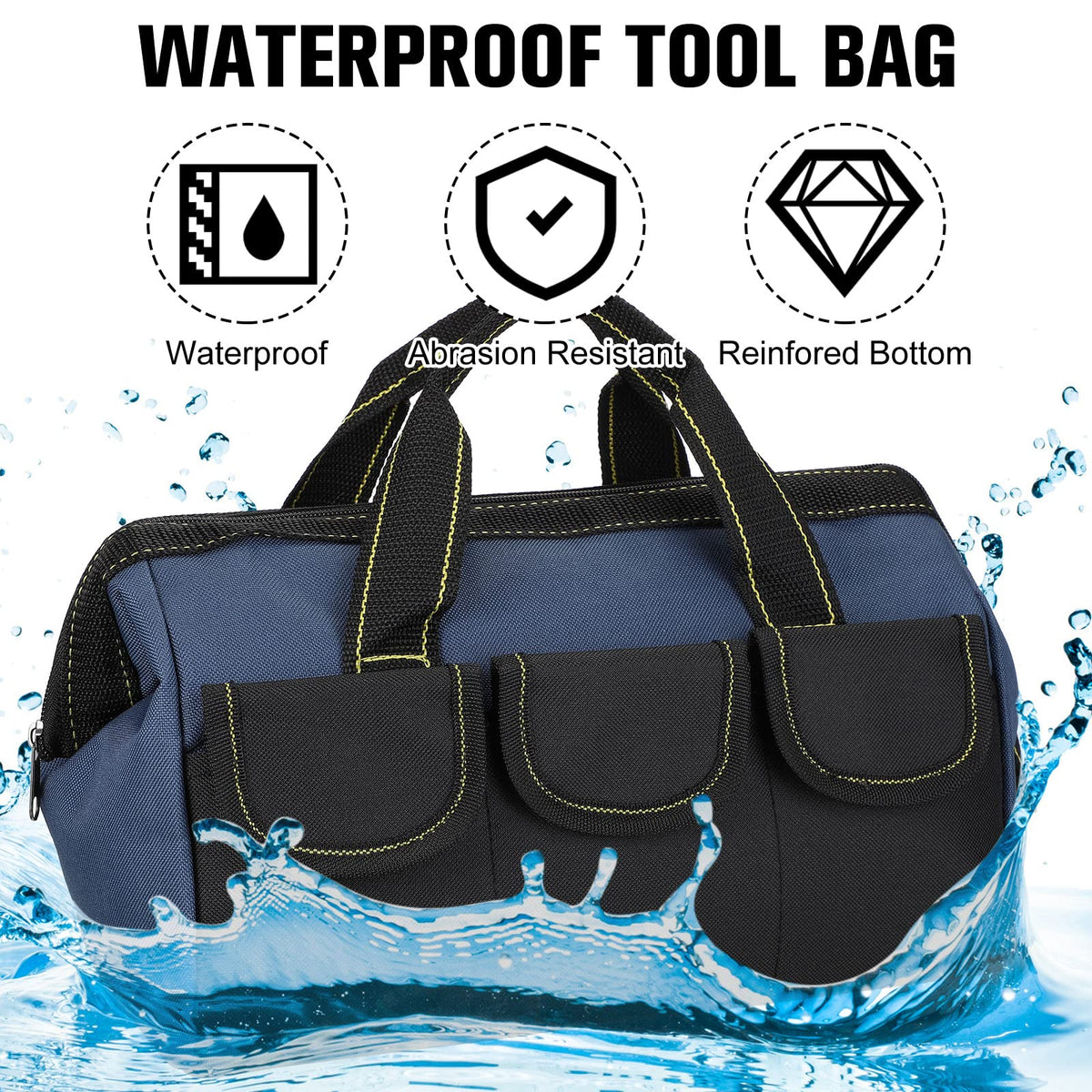 Sanwuta 3 Pack 13 Inch Tool Bags, Classic, Blue, Red, Yellow