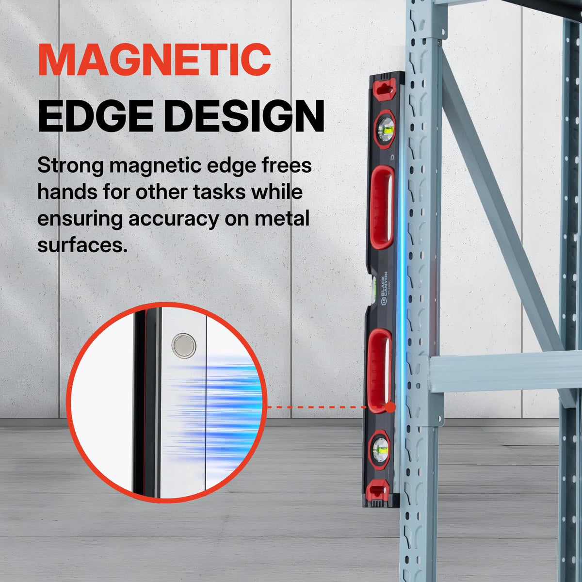 Black Canyon 24" Box Level, 2 FT Level w/Magnetic Base, Vertical and Horizontal Measurement, Aluminum, Plastic Frame, Hang Hole, Vial Types, Suits Construction