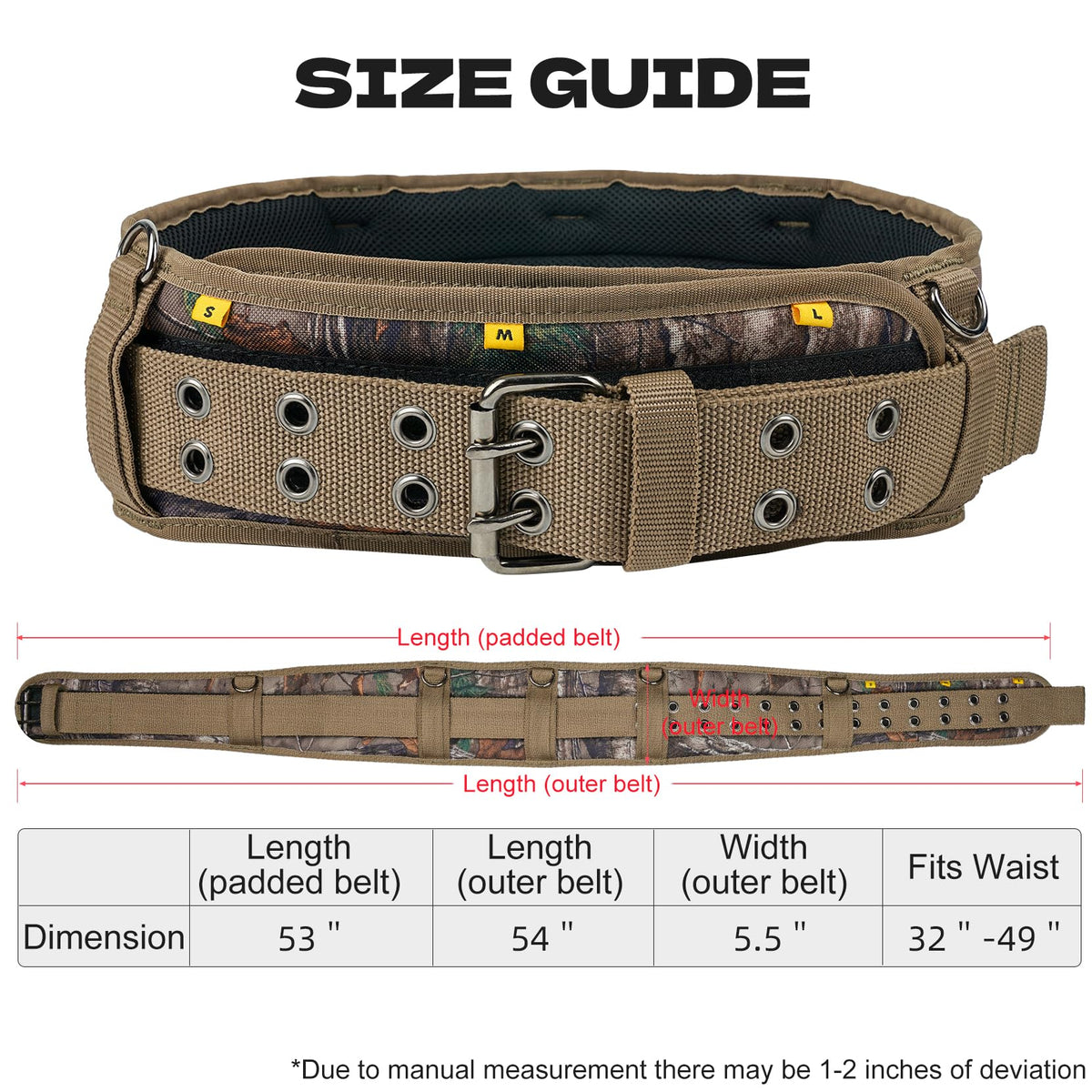 MELOTOUGH Camo Tool Belt with Suspenders Camouflage Tool Bag Supenders Framers Comb Apron Tool Belt Construction Tool Pouch Suspenders Heavy Duty Carpenter Suspension Rig for Electrician