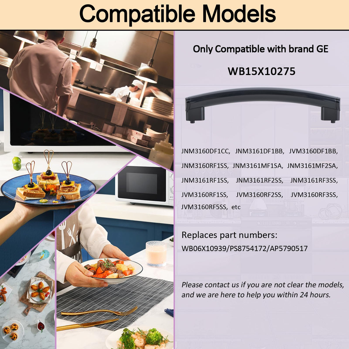 Upgrade Black WB15X10275 Microwave Oven Door Handl