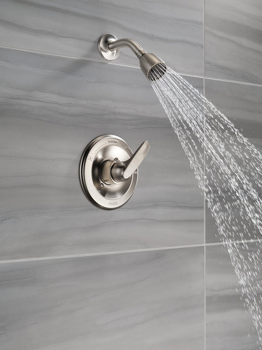 Delta Foundations 13 Series 2-Spray Shower Faucet Set, Brushed Nickel Shower Head and Handle Set, Valve Trim Kit, Stainless BT13210-SS (Valve Not Included)