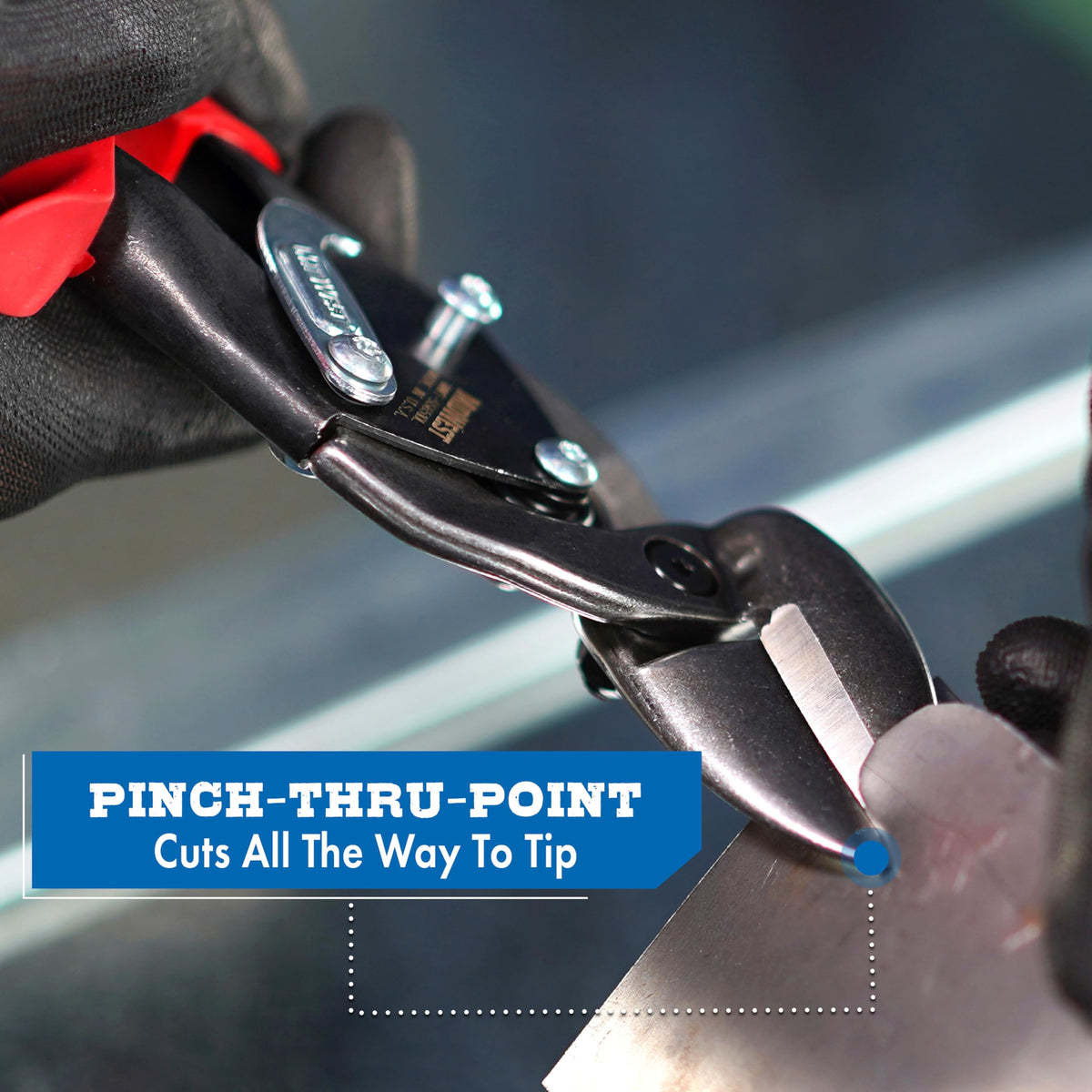 MIDWEST Aviation Snips, Left Cut Offset, Tin Snips