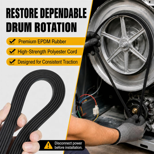 JZWON 6602-001655 Dryer Drum Drive Belt, 92-Inch x 5/16-Inch, 5-Rib 4-Groove Replacement for Select Samsung and Kenmore Dryers, Replaces 6602-001314, AP4373659, PS4133825