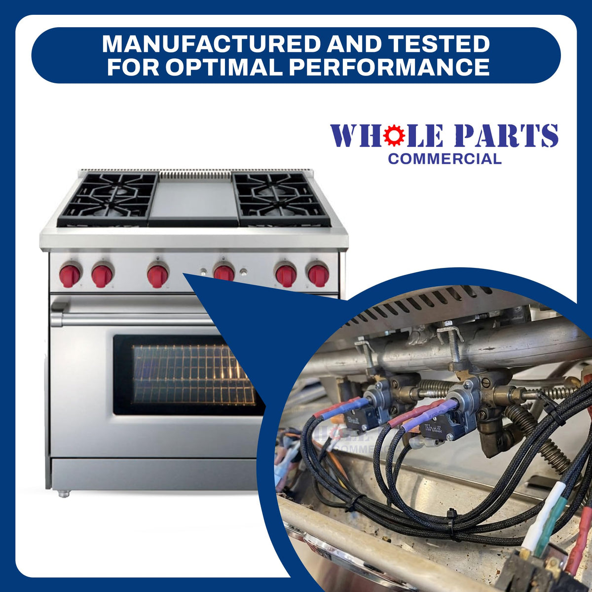 Whole Parts Upgraded Commercial Oven Top Burner Electrode Kit Part# 814883
