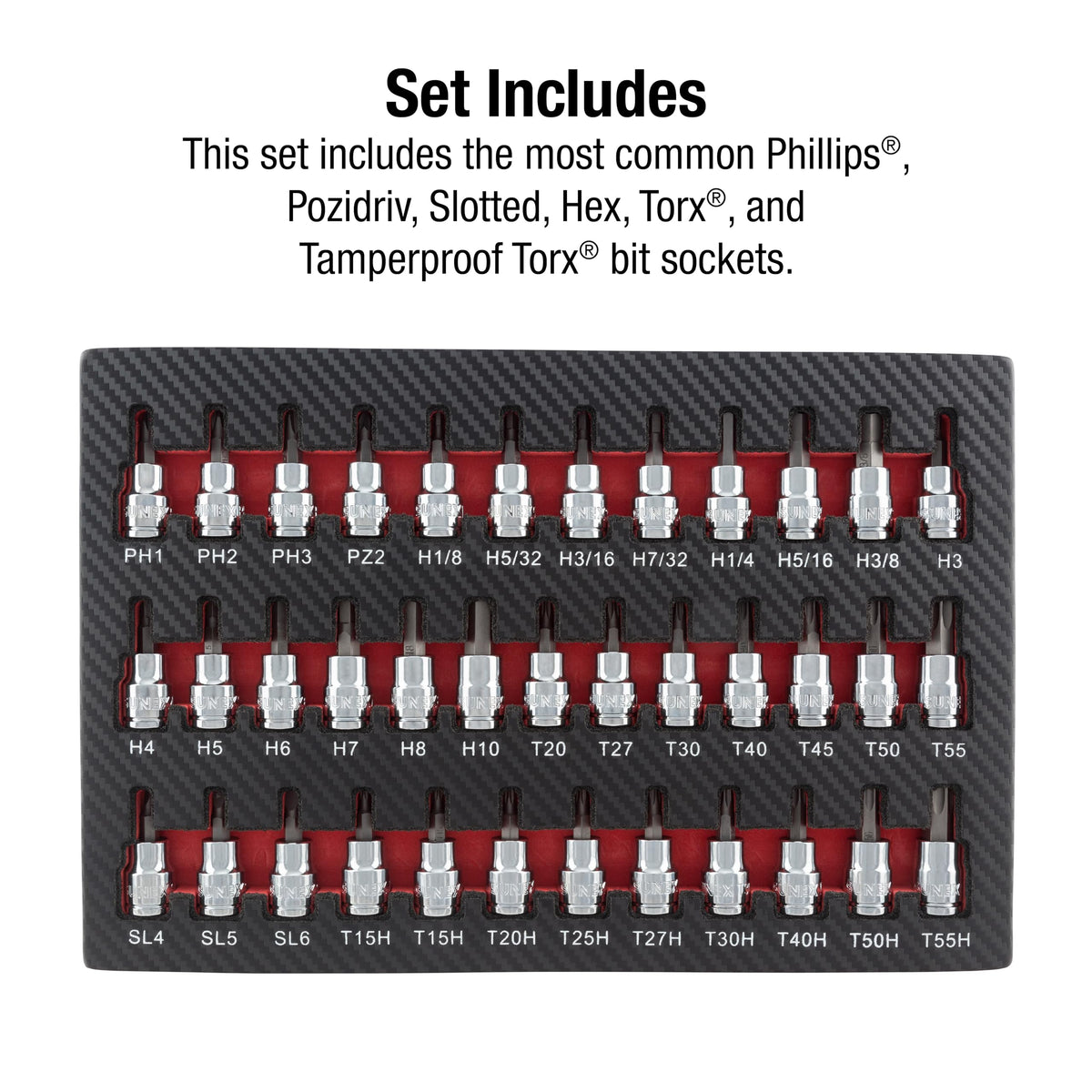 Sunex 9737 37 Pc. 3/8" Drive Bit Socket Set