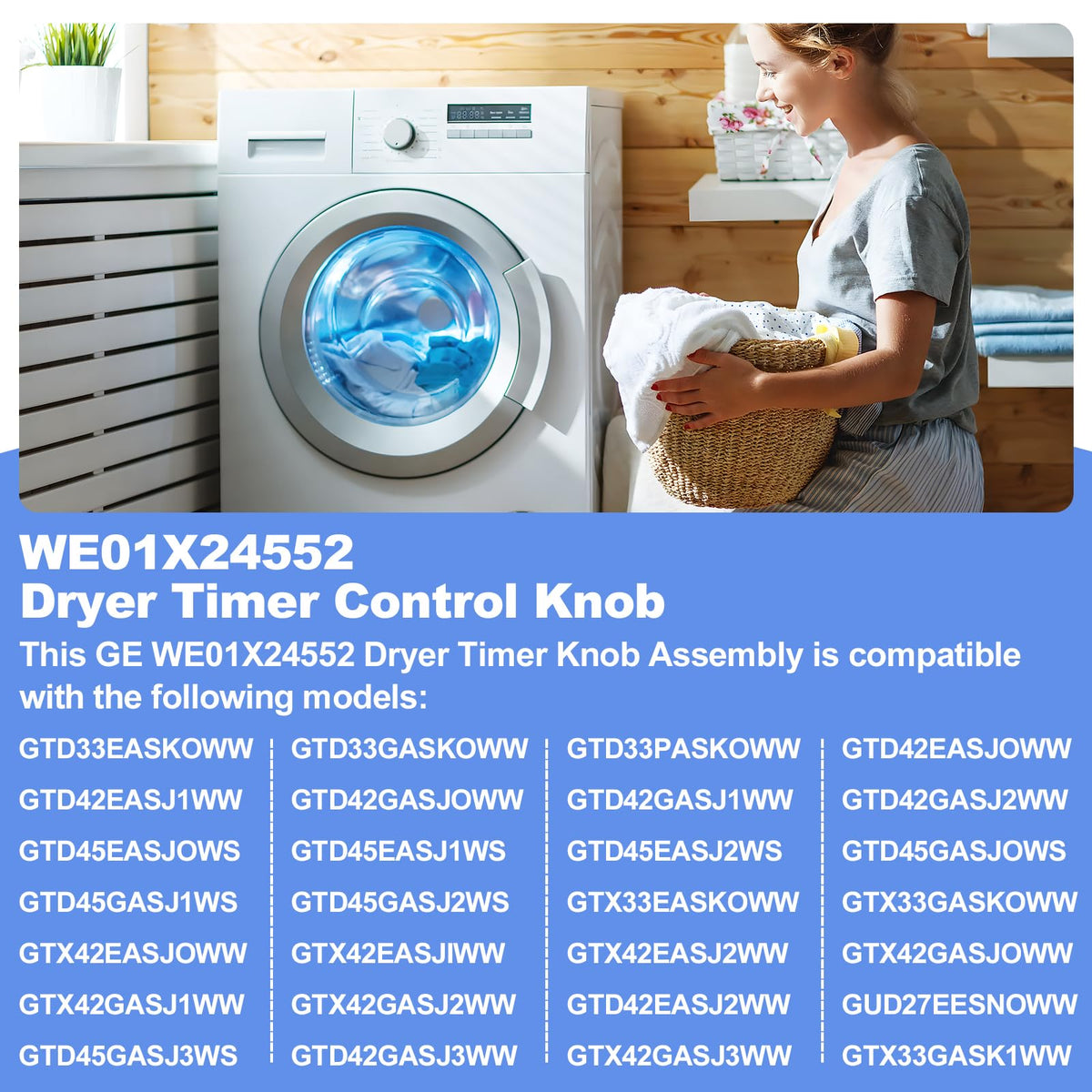 WE01X24552 Dryer Timer Control Knob Replacement for GE General Electric AP6026722, 4396547,PS11736611