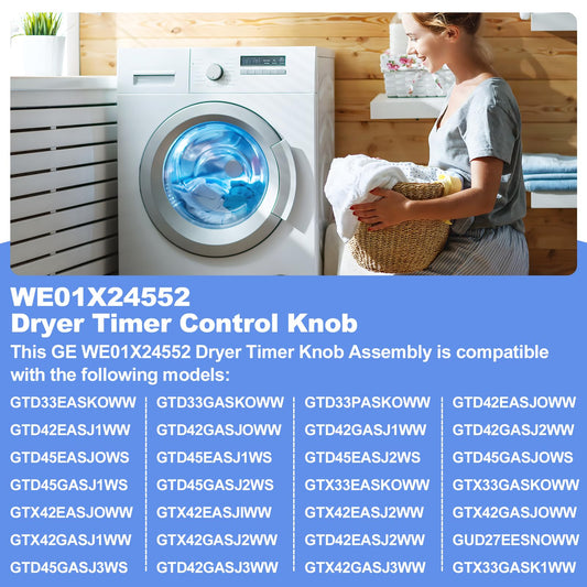 WE01X24552 Dryer Timer Control Knob Replacement for GE General Electric AP6026722, 4396547,PS11736611