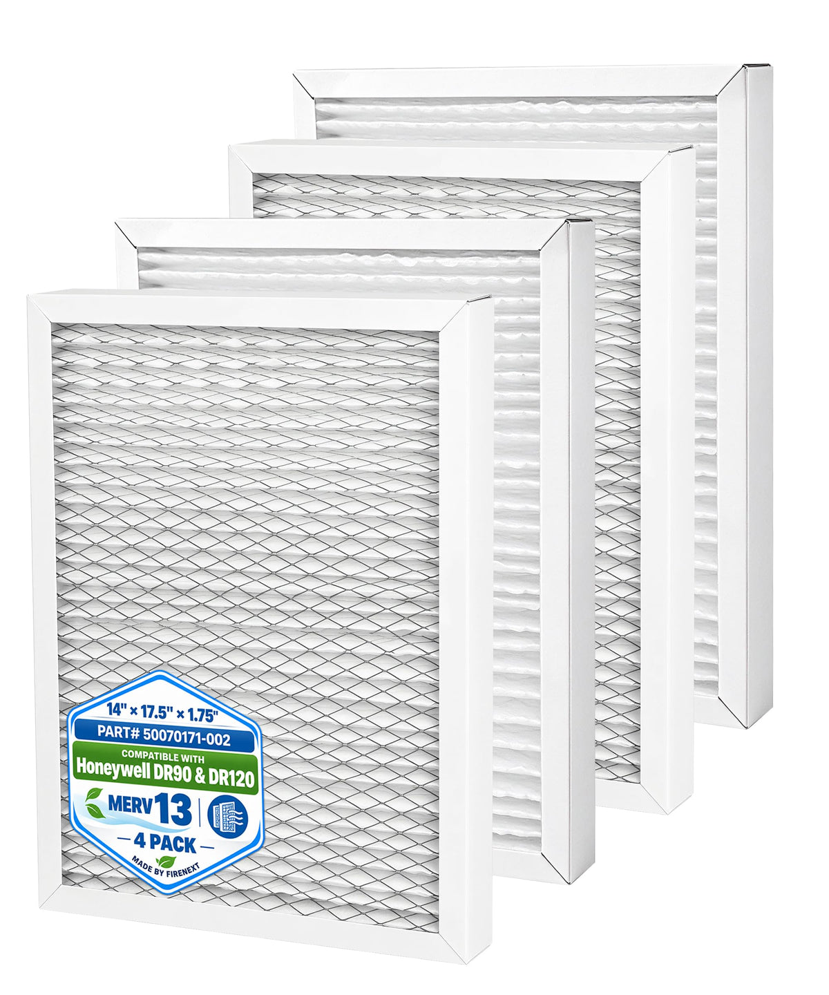 4 Pack 14 x 17.5 x1.75 MERV 13 Dehumidifier Replacement Filter