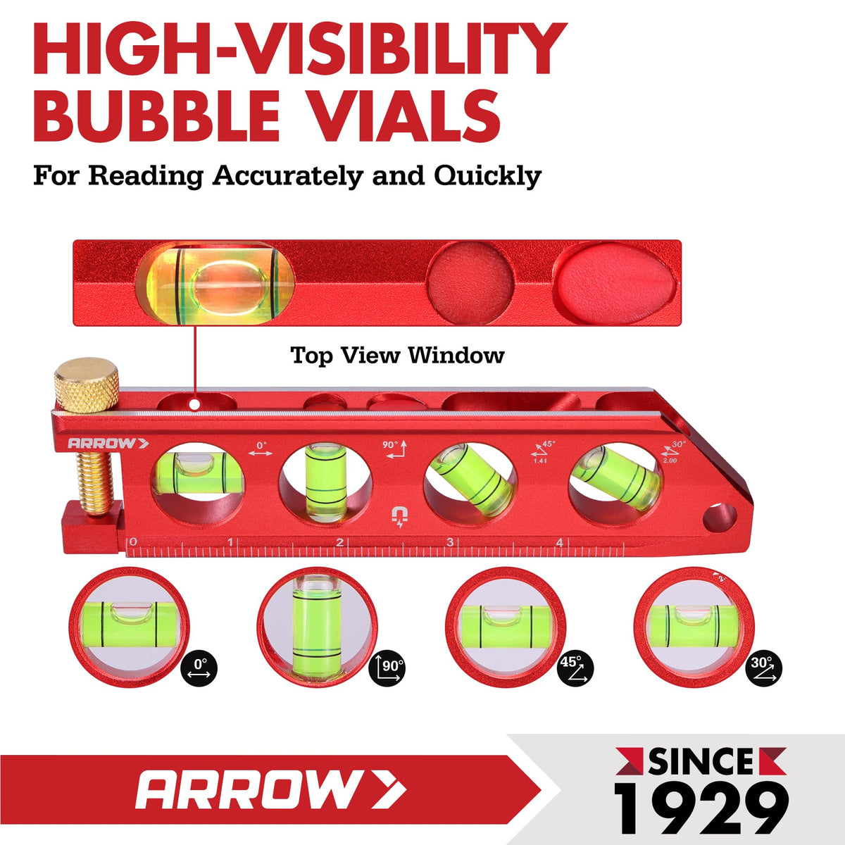 ARROW 6.3-Inch Torpedo Level, Magnetic Leveler