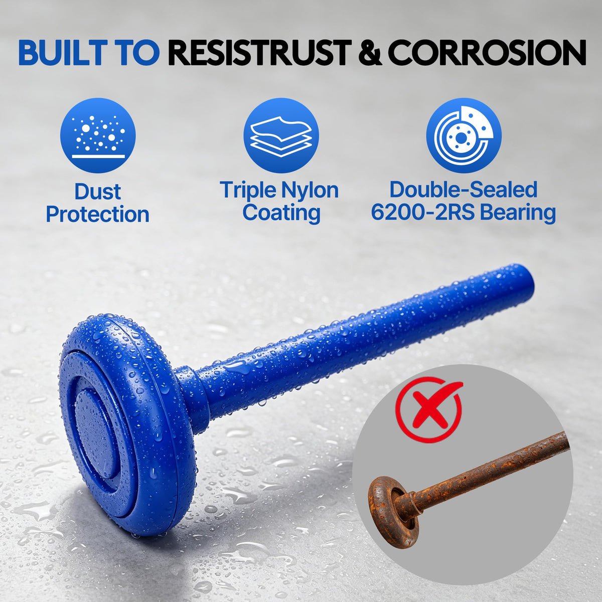 2" Nylon Garage Door Rollers 10 Pack, Garage Door Wheels Replacement