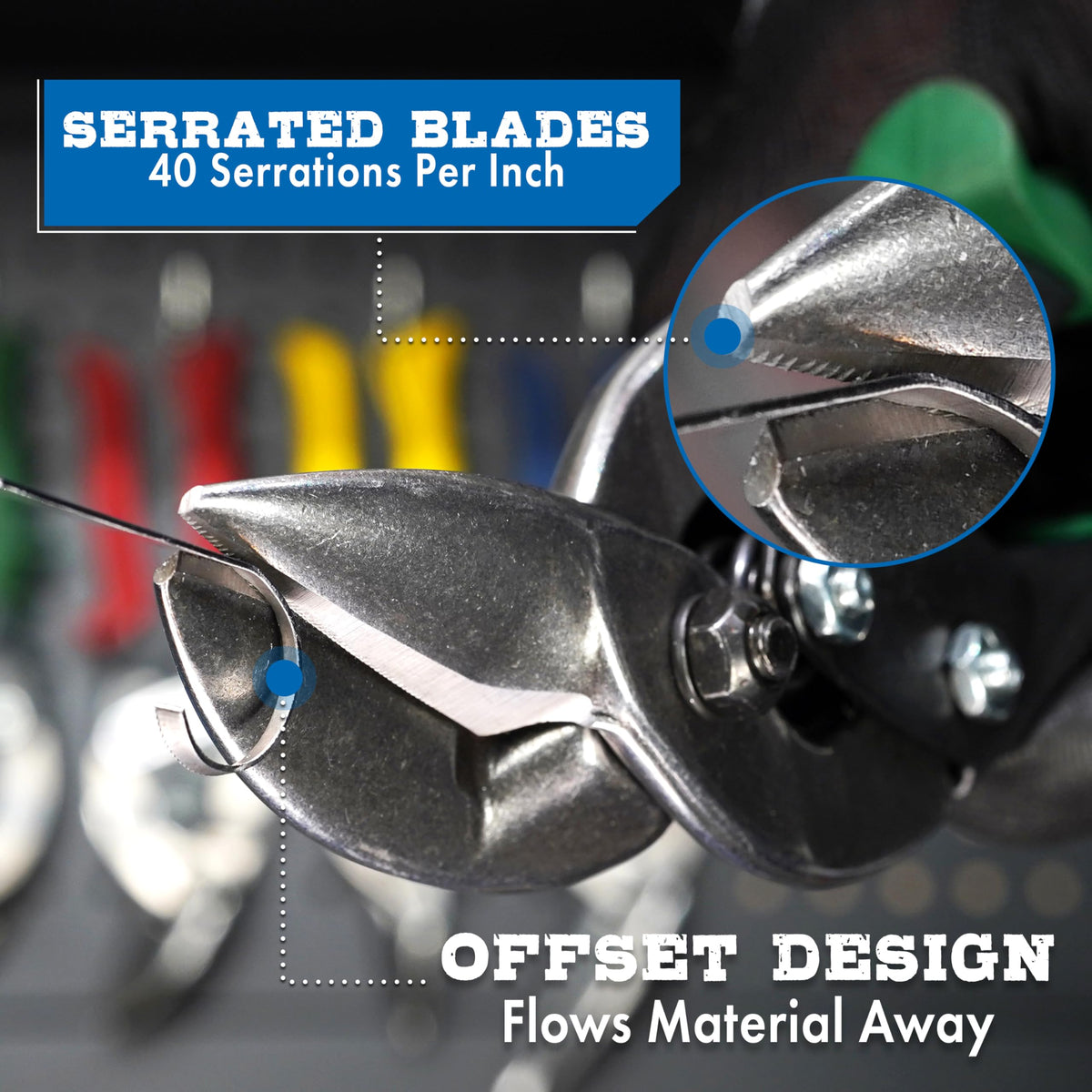 MIDWEST Aviation Snip, Straight Cut Offset, Tin Snips