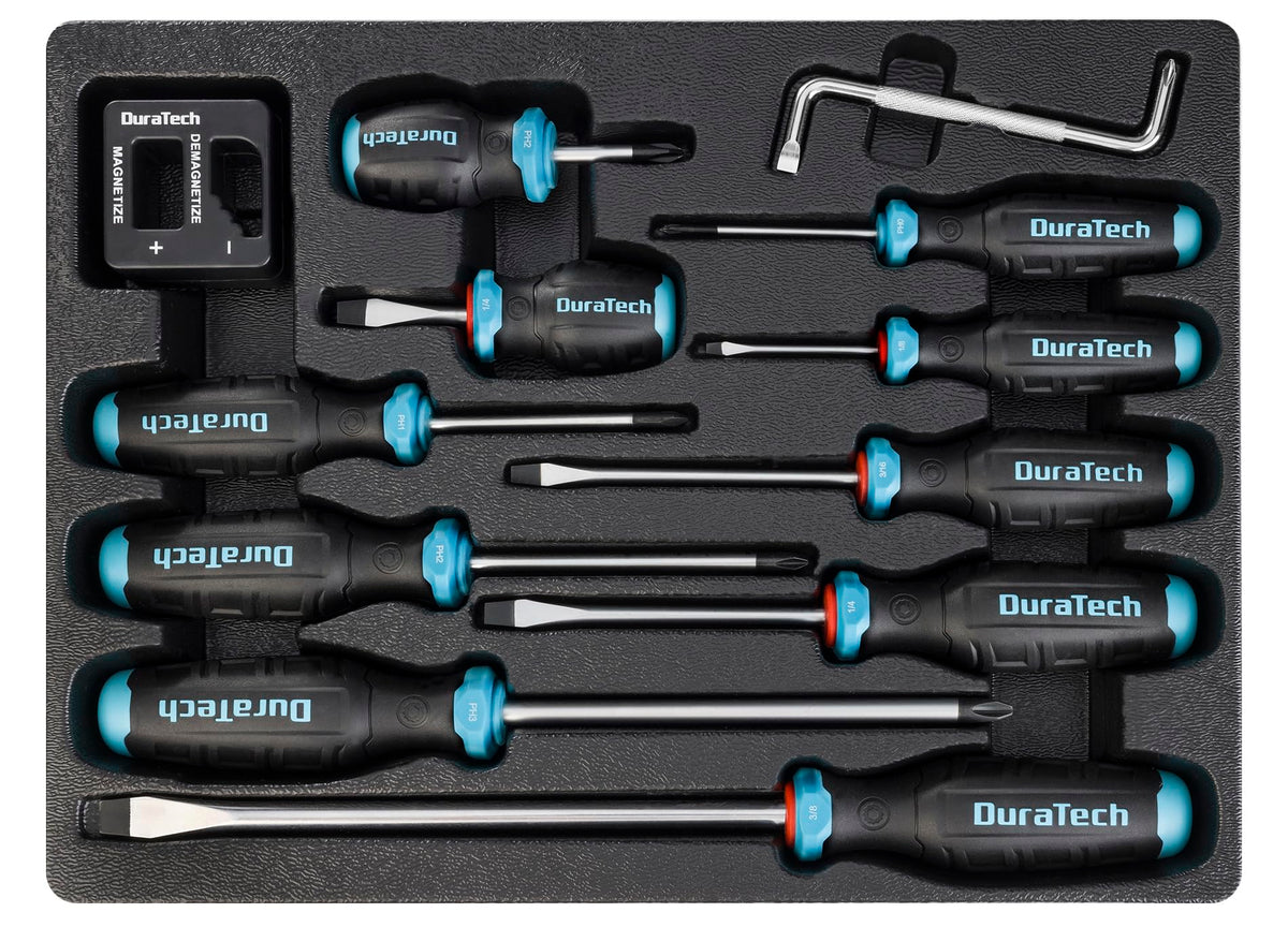 DURATECH 12-Piece Magnetic Screwdriver Set, S2 Alloy Steel Screwdriver Set